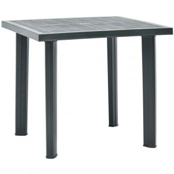 Mesa de jardín verde con agujero para sombrilla 72x80x75 cm