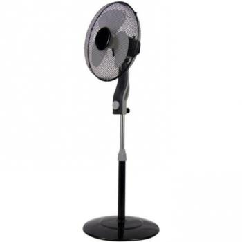 Ventilador de Pie 45W Negro/Gris con 3 Velocidades, 3 Aspas, Orientable, Fijo y Rotatorio, Regulable, Dimensiones 41x41cm