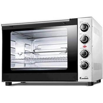 Comelec HO6010ICRL Horno Eléctrico de Sobremesa con Grill y Convección, 2000W, 60L, Función Rustepollo, Luz Interior, Acero Inoxidable