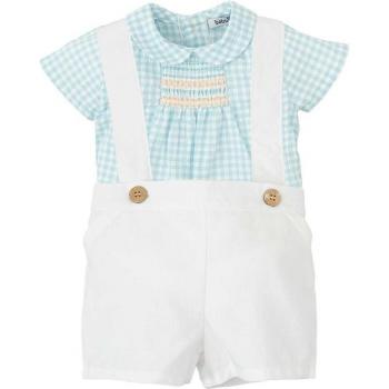 Conjunto de bebé niño cuadros vichy con short y tirantes