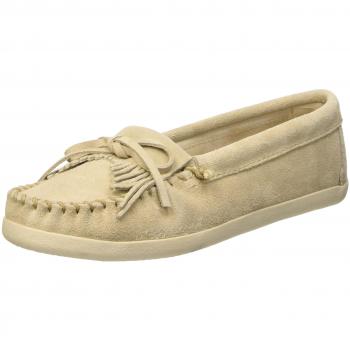 MinnetonkaNewport Moc - Mocasines Mujer, Color Hueso, Talla 42 UE