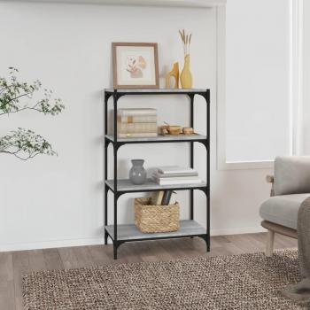 Estantería Sonoma de madera multicapa y acero gris 60x33x100 cm