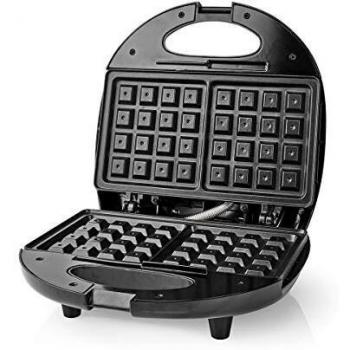 Nedis - Gofrera - 750 W - Antiadherente - Protección contra el Sobrecalentamiento - Negro