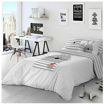 Funda Nórdica Infantil Reversible Bugs 100% Algodón Cama 105 cm con Funda de Almohada