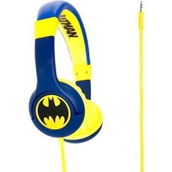Batman DC0261 - Auriculares de Diadema Cerrados con función de Seguridad de limite de Volumen a 85 db para niños Entre 3 y 7 años, Compatible con Smartphones, Tablets y Dispositivos MP3, Color Azul