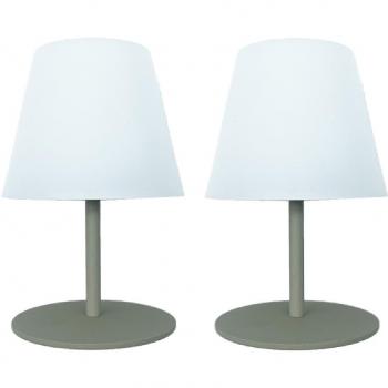 Lámpara de mesa Lumisky E27 Verde, Juego de 2 lámparas de mesa H16CM twins
