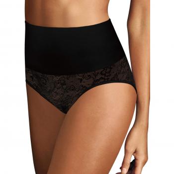 Maidenform Tame Your Tummy Black Lace Briefs for Women - Size M