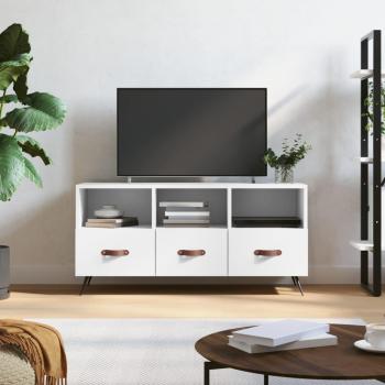 Mueble de TV de madera de ingeniería blanco 102x36x50 cm