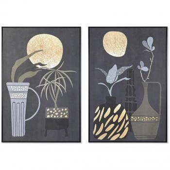 Cuadro DKD Home Decor 83 x 4,5 x 123 cm Jarrón Colonial (2 Unidades)