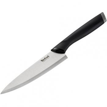 Tefal Chef Comfort - Cuchillo de 20 cm de acero inoxidable con mango ergonómico, color negro