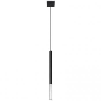 Lámpara de Techo LED Mozaica 1 Negra/Cromo Suspensión Diseño Acero 1 Bombilla 100cm