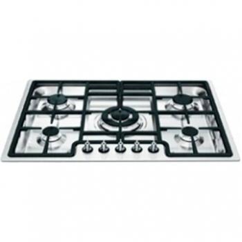 Smeg PGF75-4 Placa de Gas Independiente, 75cm, Acero Inoxidable, 5 Quemadores