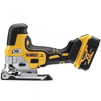 DeWalt DCS335NT-XJ - Sierra de calar, 5,0 Ah, motor sin escobillas, mango en el cuerpo, con doble batería en maletín, 18 V