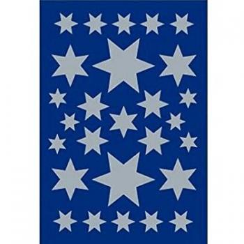 Etiquetas Decorativas de Navidad HERMA 3928, Estrellas Plateadas, 84x120 mm, Variedad en 3 Hojas