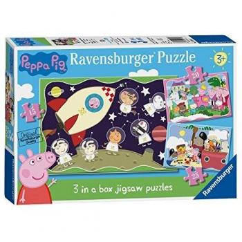 Ravensburger Peppa Pig 3 en caja 15 20 25pc Rompecabezas