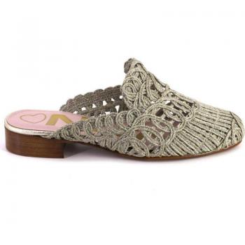 Zuecos o Mules de Mujer NIVAL 1566 Platino 524