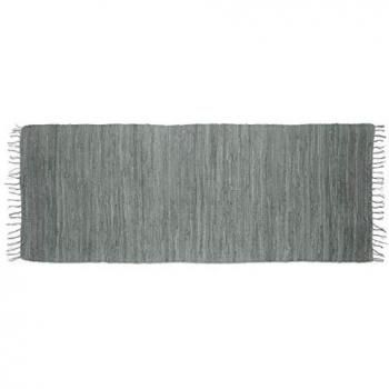 Alfombra Antideslizante de Algodón 100%, Color Sólido Gris, 80 x 200 cm