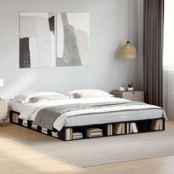 Cama de madera multicapa negra 200x200 cm Vidaxl