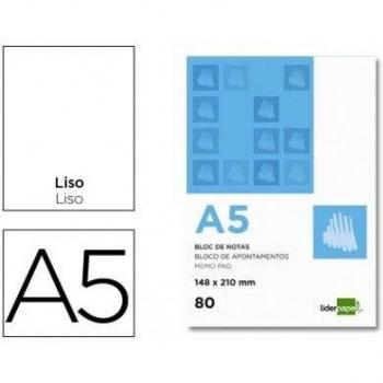 Liderpapel - Bloc notas liso a5 80 hojas 60g/m2 perforado
