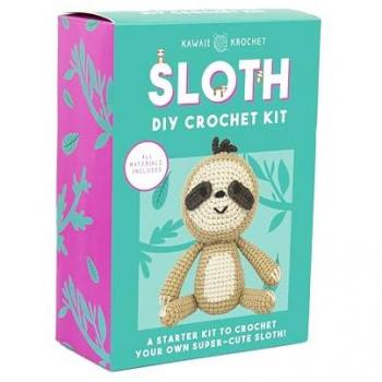 Kawaii Sloth Crochet DIY Kit with Mushroom Growing Set
