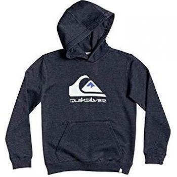 Quiksilver Big Logo - Sudadera con Capucha para Chicos 8-16 Fleece Top, Niños, Navy Blazer Heather, XL/16