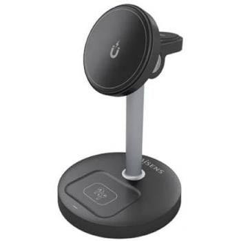 Cargador Inalámbrico USB-C 3 en 1 de 15W para Móvil, Apple Watch y Auriculares - Negro