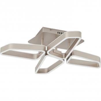 Plafón LED Lucande Quinn 4 luces níquel moderno de metal para salón y comedor