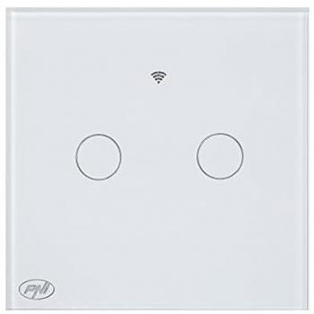 Interruptor Táctil Inteligente PNI SafeHome PT202L WiFi, 10A, Control Tuya Smart, Compatible con Alexa y Google Assistant
