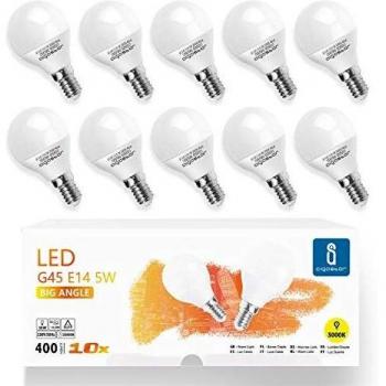 Bombillas LED E14 Luz Cálida 5W 3000K 400lm - Caja de 10 unidades, Bajo consumo y Ahorro de energía, CRI>80, No regulables