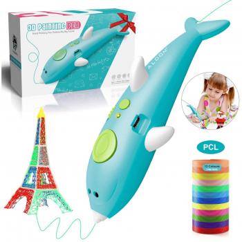 Pluma 3D Lápiz 3D 1,75mm Filamento para Impresion 3D Regalo para Niños y Adultos 3D Pluma Inteligente Pen Baja Temperatur Boligrafo 3D con Pantalla LCD Inteligente Graffiti pen Pluma de impresión 3D