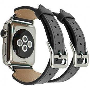 Apple Watch Correa Series 2 Pinhen Double Buckle Cuff Correa De Piel De Manzana Reloj iWatch Pulsera de Cuero Genuino Reloj de Pulsera para Apple Watch