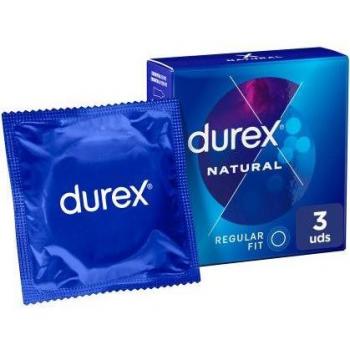 Durex Preservativos Natural Classic Confort y Seguridad, Anatómicos y Lubricados, 3 Unidades