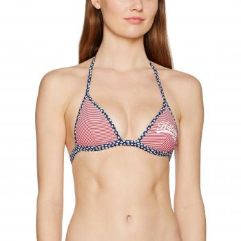 Tommy Hilfiger Haidee PRT Triangle TOP, Parte de Arriba de Bikini para Mujer, Rojo
