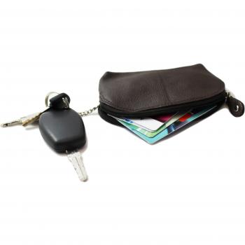 SAFEPRINT Keepers estuche llavero bolsillo para llaves Llave estuche Estuche llavero piel en marrón, marrón
