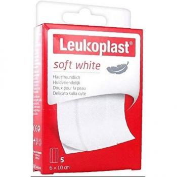 Essity Leukoplast Soft White 5-Pack Adhesive Dressings 6 x 10 cm