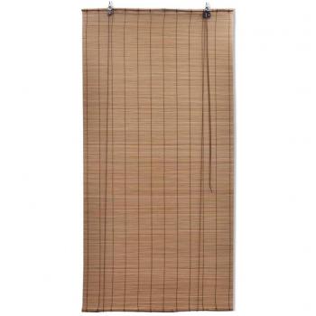 Estor enrollable de bambú 2 unidades marrón 80x160 cm