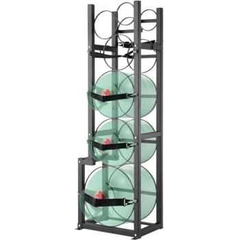 VEVOR Refrigerant Cylinder Rack - Capacity 1x50 lb, 2x30 lb, and 3 Small Tanks - Dimensions 15.55 x 12.99 x 49.8 in - Storage for Freon, G