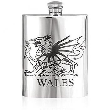 English Pewter Company WAL004 - Petaca, diseo del dragn de Gales, 17 cl