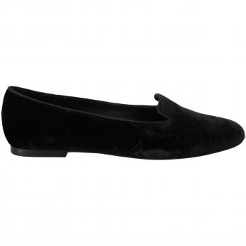 Dolce & Gabbana Black Velvet Slip Ons Loafers Flats Shoes - EU36/US5.5