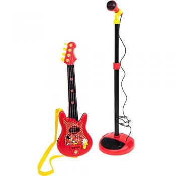Guitarra Infantil Reig Micrófono Minnie Mouse - Guitarra y micrófono para niños, diseño de Minnie Mouse, incluye guitarra de tamaño infantil, micrófono con soporte, ideal para fomentar la creatividad musical en los más pequeños