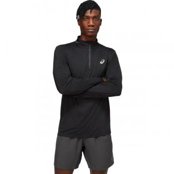 Camiseta Asics Core de hombre con media cremallera en color negro