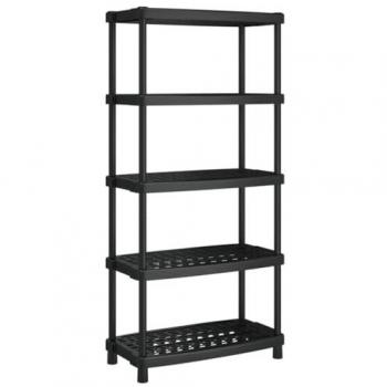 Estantería de 5 niveles PP negro 93,5x45,5x194,5 cm