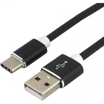 Cable USB Tipo C de Silicona everActive CBS-1CB, 100 cm, Carga Rápida hasta 3A, Color Negro