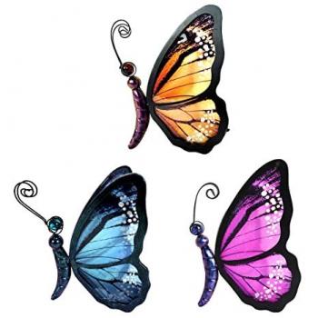 Portavelas Mariposa Multicolor Pack 3 Unidades Decoración 24x13x18 cm