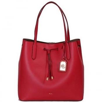 Ralph Lauren - Bolso al hombro de Piel para mujer Negro CRIMSON/TRUFFLE