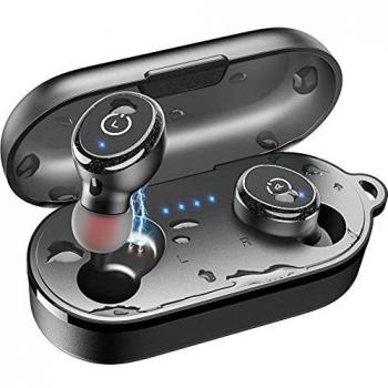 TOZO T10 TWS Bluetooth 5.0 Earbuds 【True Wireless Stereo】 Headphones IPX8 Waterproof in-Ear Wireless Charging Case Built-in Mic Headset Premium Sound with Deep Bass for Running Sport