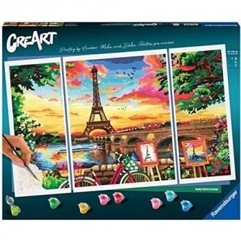 Ravensburger CreArt Adult Tríptico, Parìs, Pintar por Números, Edad Recomendada 14 +