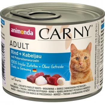 Animonda Carny Adult 6 x 200 g - Vacuno y bacalao con raíz de perejil