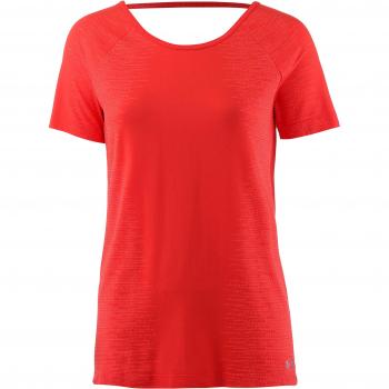 Under Armour TB Seamless SS Camisa Manga Corta, Mujer, Radio Red/After Burn/Metallic Silver
