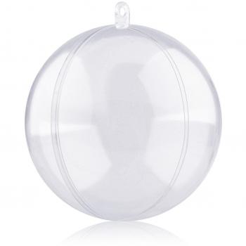Amzdeal Bolas de Navidad Forma redonda Plástico transparente para decorar el arbol de navidad lleno de dulces, chocolates y regalos Diámetro de 8 cm Un pack de doce bolas